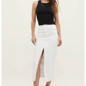 Stradivarius Long Denim Midi Skirt